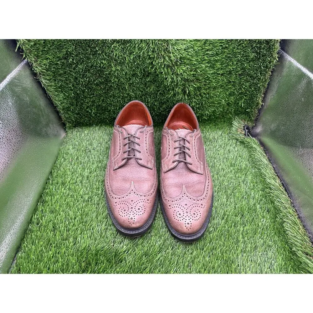 Florsheim Oxford Dress Shoes Men 10.5 Brown Leather Wingtip Brogue Preppy Formal